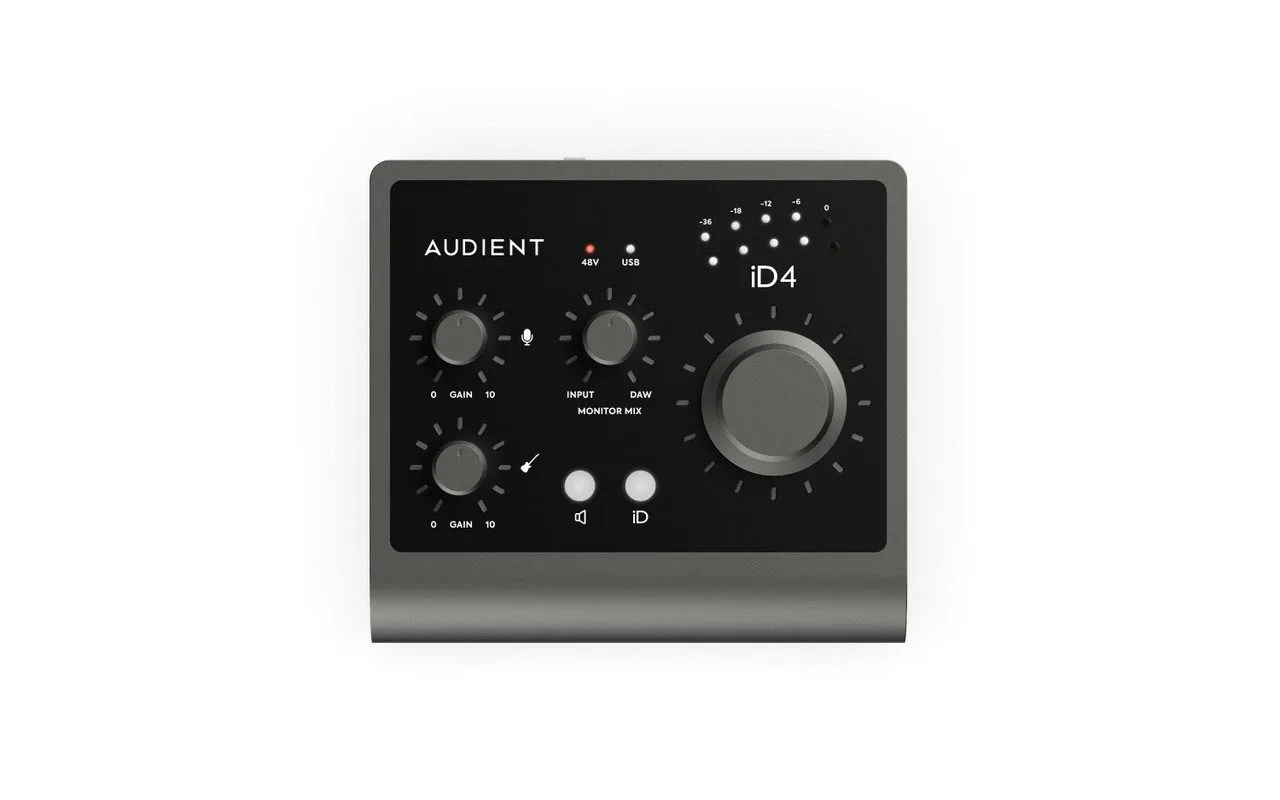 Interface audio Audient iD4 MKII vue de trois quarts
