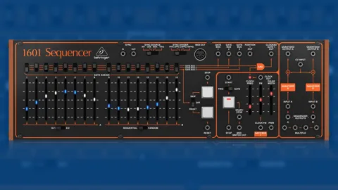 Séquenceur Behringer 1601 au format Eurorack, faders rétroéclairés et pas de séquence