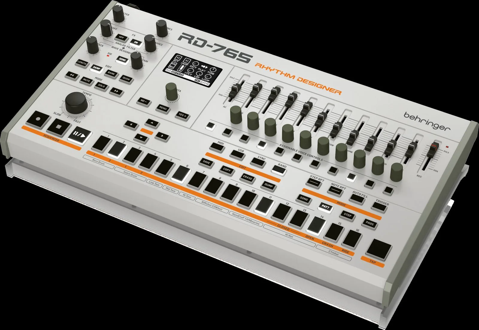 Behringer RD-765 de profil, format de bureau compact