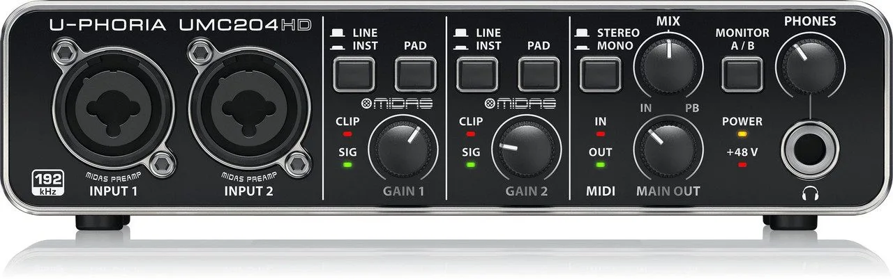 Interface audio Behringer U-Phoria UMC204HD vue de face