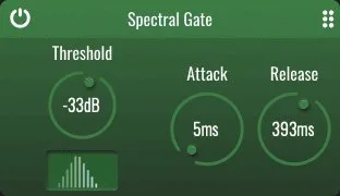 The Spectral Gate processor built into BLEASS Spectral Reverb