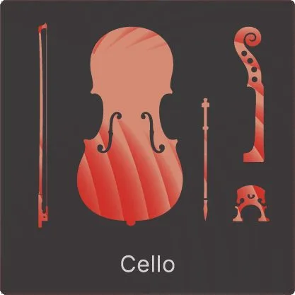L'interface d'Instrument X avec une extension de violoncelle orchestral chargee