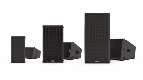 Modules de diffusion NEXO GEO M : éléments de line array et enceintes compactes utilisables en façade et en appoint