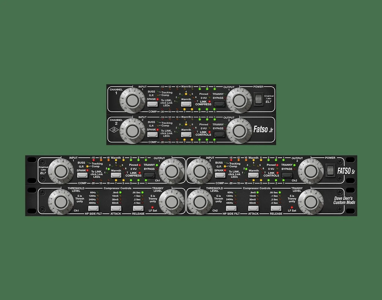 FATSO Jr plug-in interface mirroring the controls of the original Empirical Labs hardware