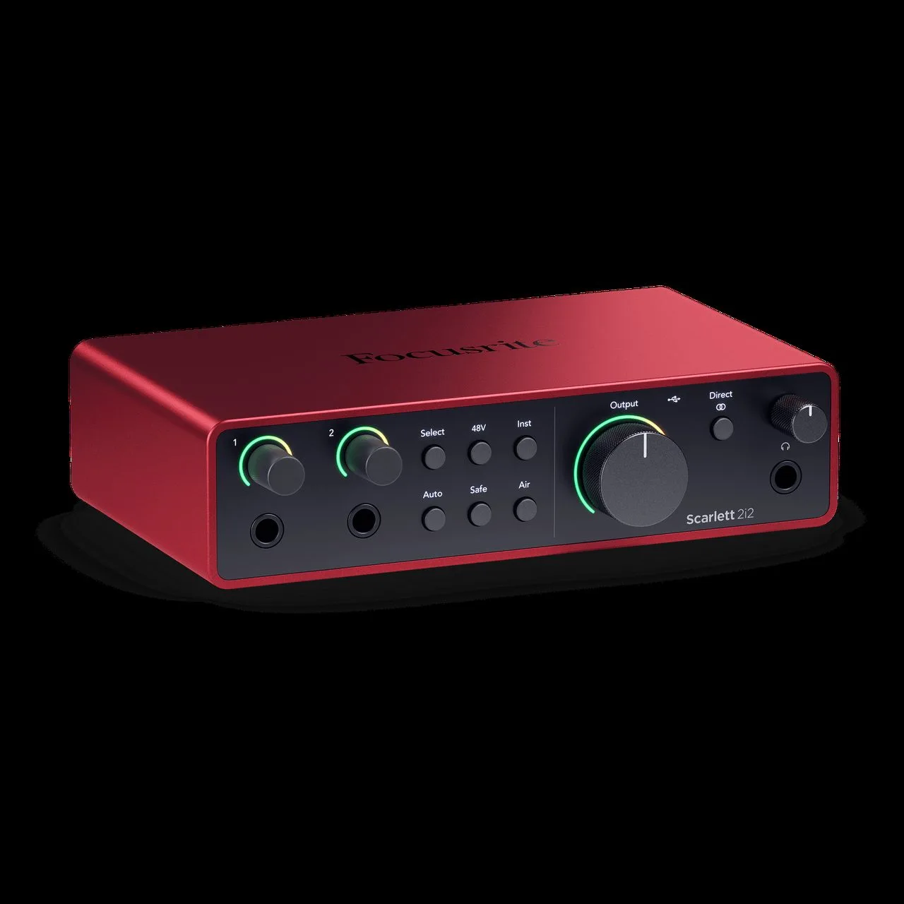 Interface audio Focusrite Scarlett 2i2 de 4e generation vue de dessus
