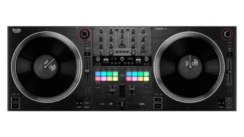 Hercules DJControl T10, contrôleur DJ motorisé vu de dessus
