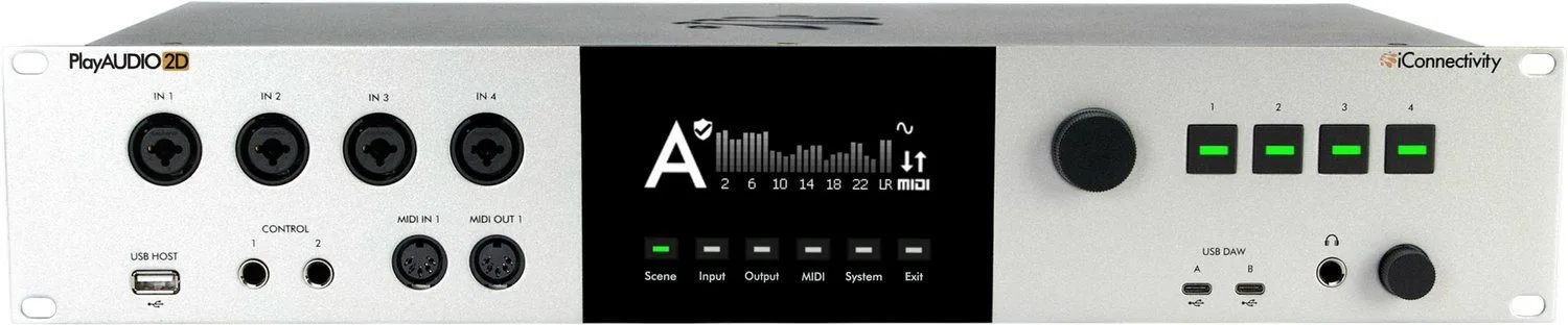 iConnectivity PlayAUDIO2D interface, front view in its 2U rack format