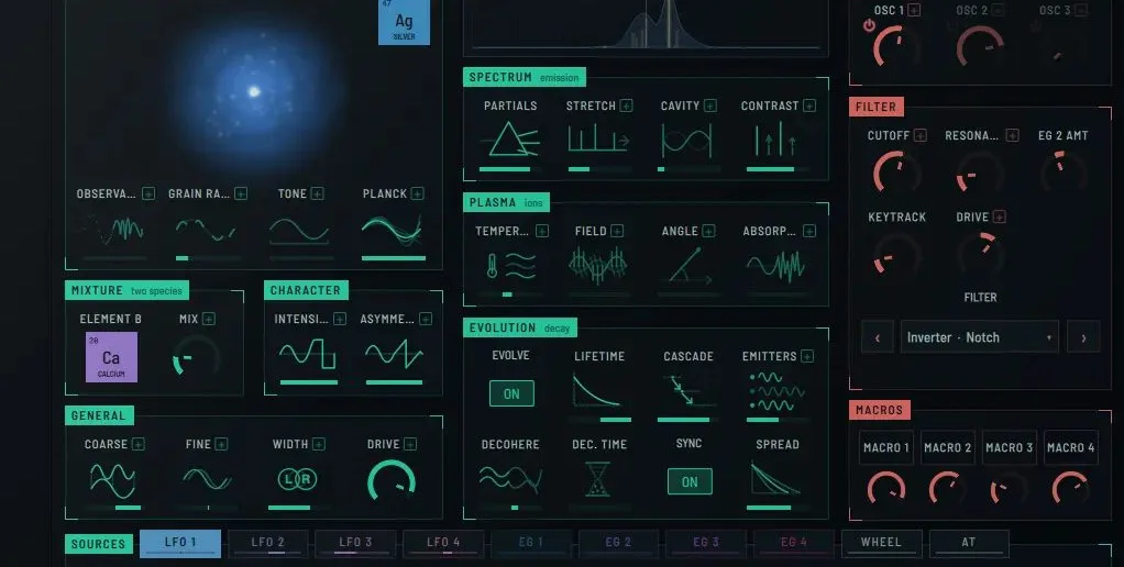 L'interface du synthetiseur additif Imaginando Colapso