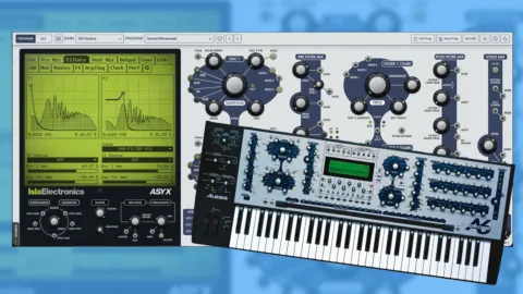 Isla Electronics ASYX, emulation logicielle de l'Alesis Andromeda A6, interface principale