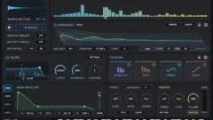 Interface du plugin AudioThing Materia affichant le spectre de partiels harmoniques