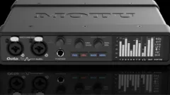 Le MOTU OctaLite, interface audio USB-C demi-rack, vue de trois quarts face