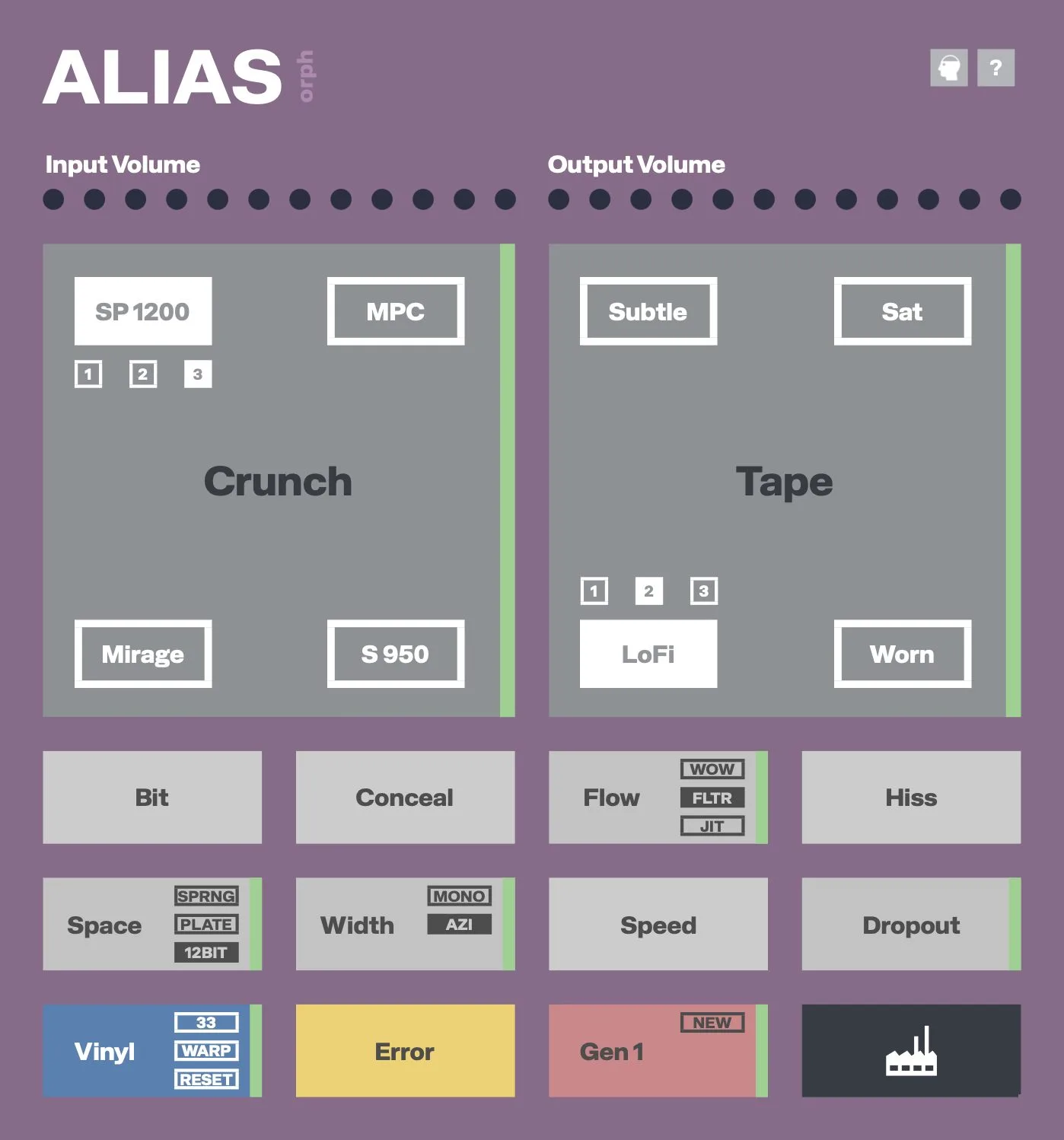 orph ALIAS, the vintage sampler coloring plugin