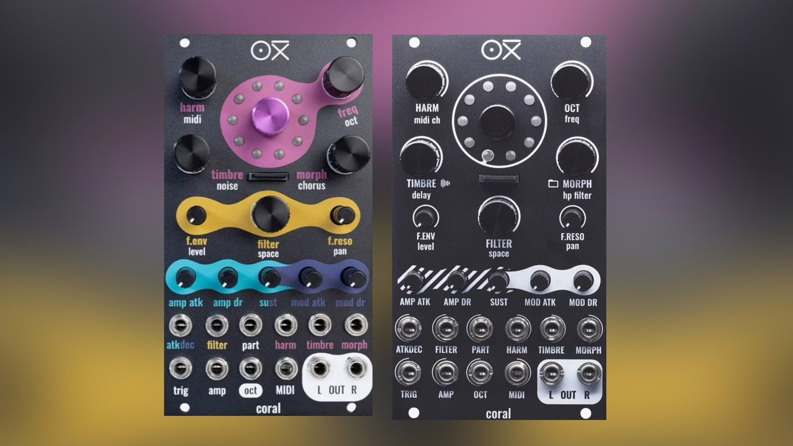 The OXI Instruments Coral module in 14 HP Eurorack format