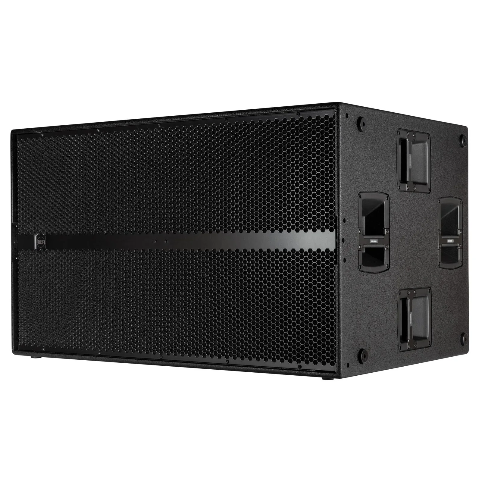 A live-sound subwoofer, three-quarter view