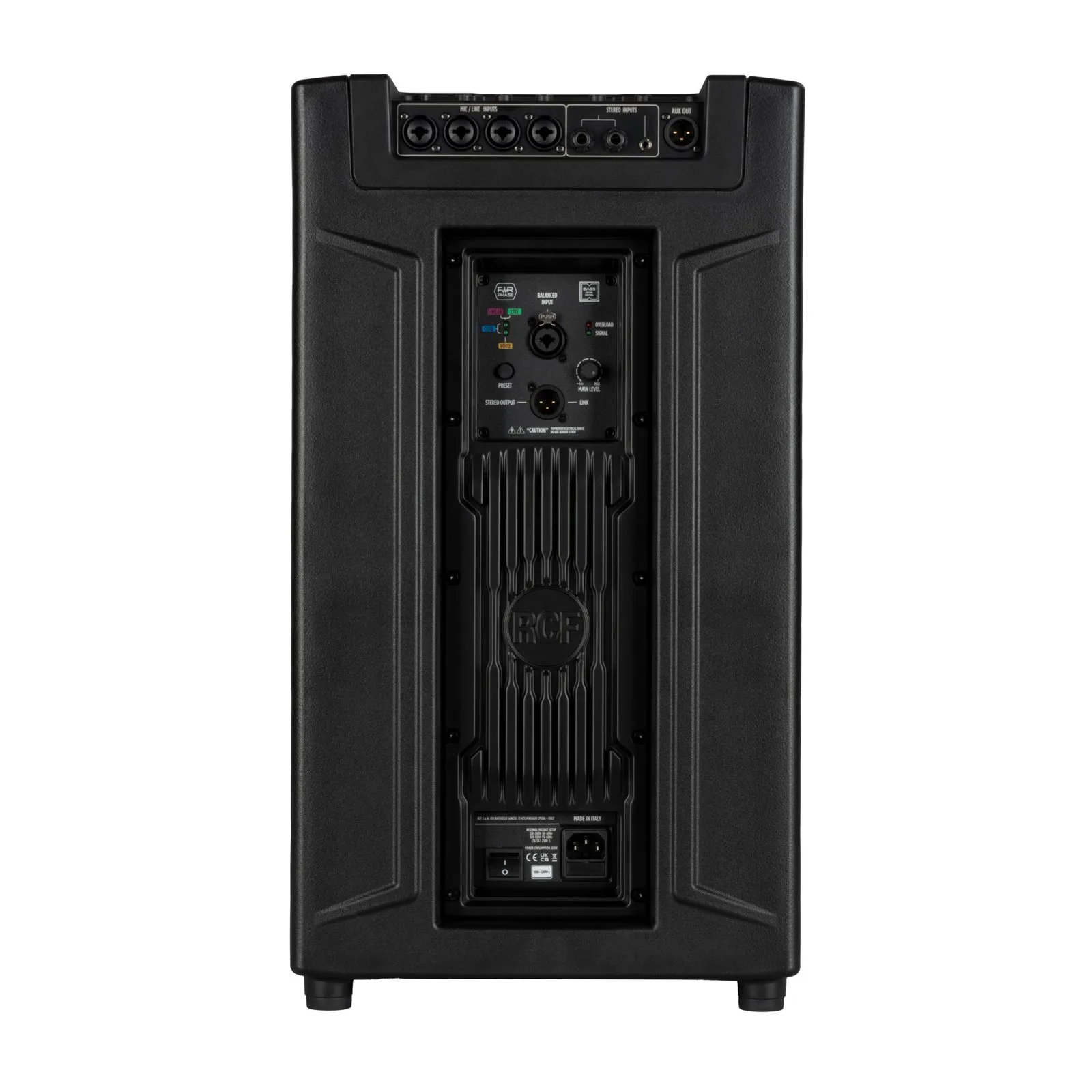 Face arrière et connectique du RCF EVOX JMIX9