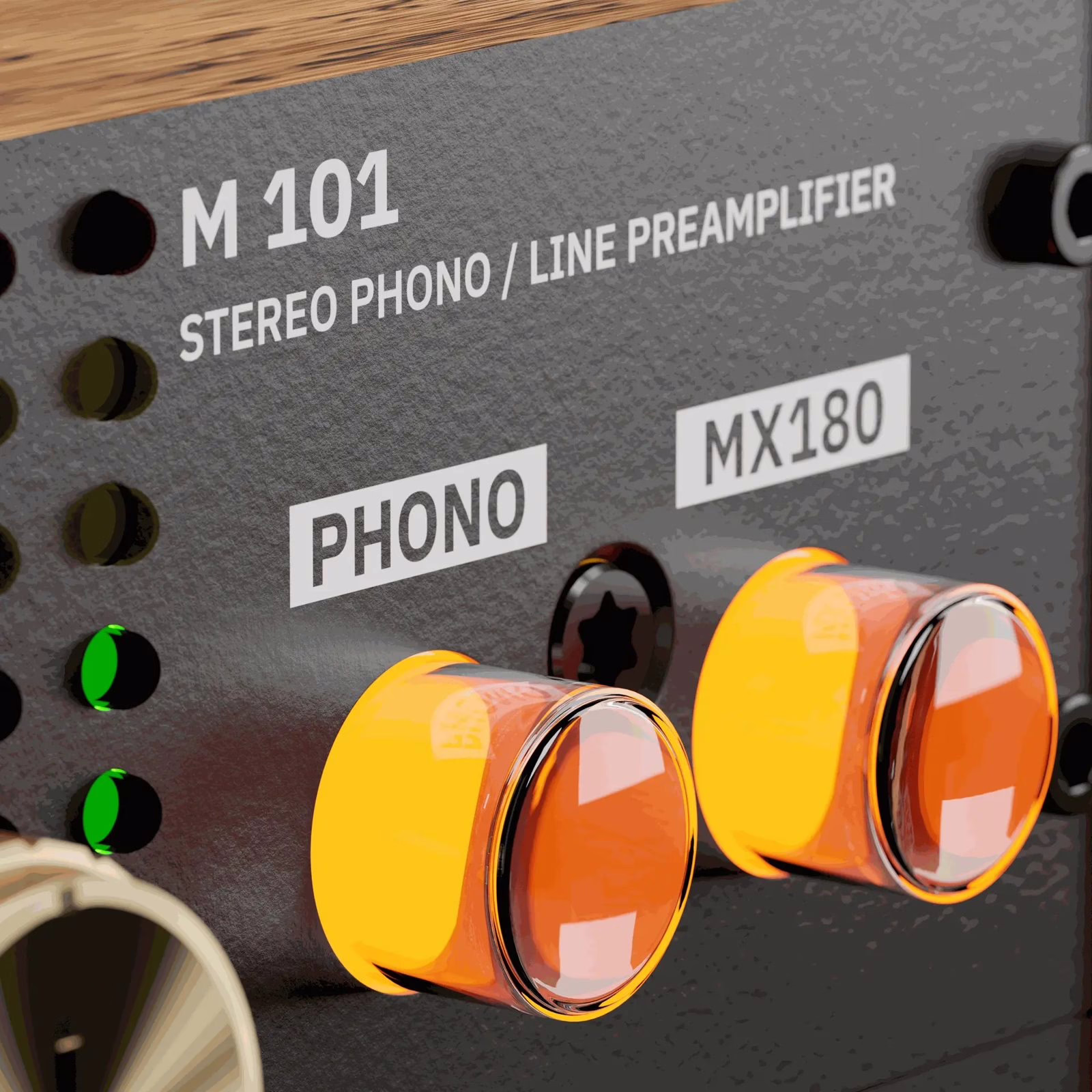 PHONO and MX180 selectors on the Rodec BUNK 01's M 101 module