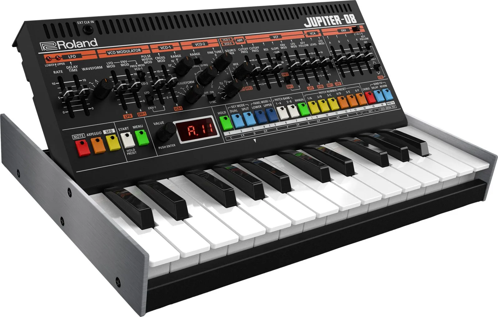 The JUPITER-08 docked on its detachable K-25m keyboard