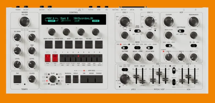 Le synthetiseur de bureau UDO Audio DMNO ON vu de face