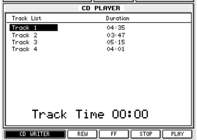 Écran de l'Akai DPS24, lecteur CD (capture du manuel)