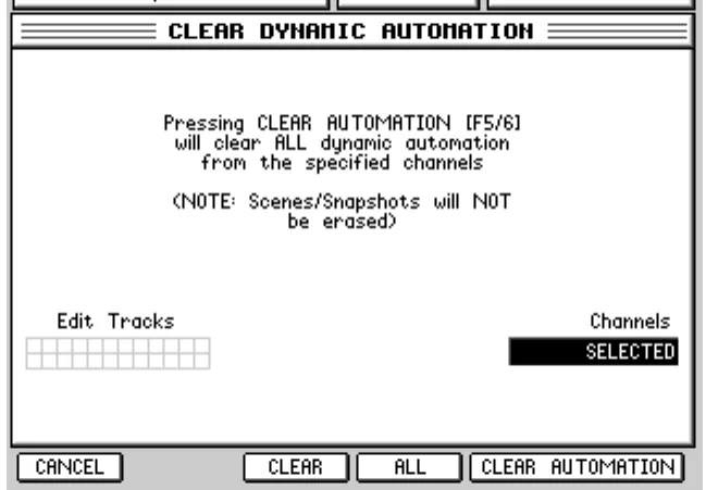 Écran de l'Akai DPS24, effacement de l'automation dynamique (capture du manuel)