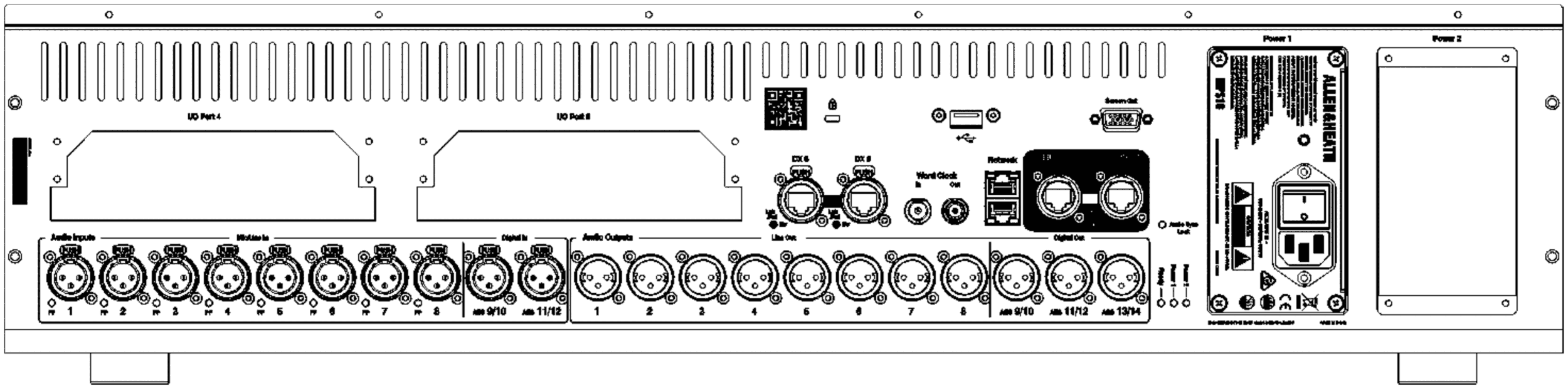 Allen & Heath dLive S3000 — Face arrière