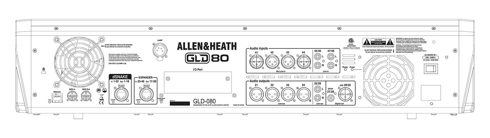 Allen & Heath GLD-80 — Face arrière