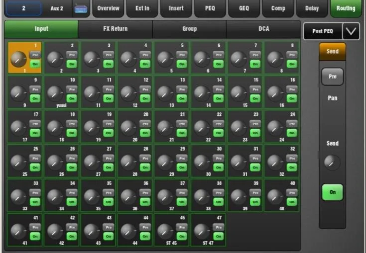 GLD-80 touch screen, mix master Routing, firmware V1.5