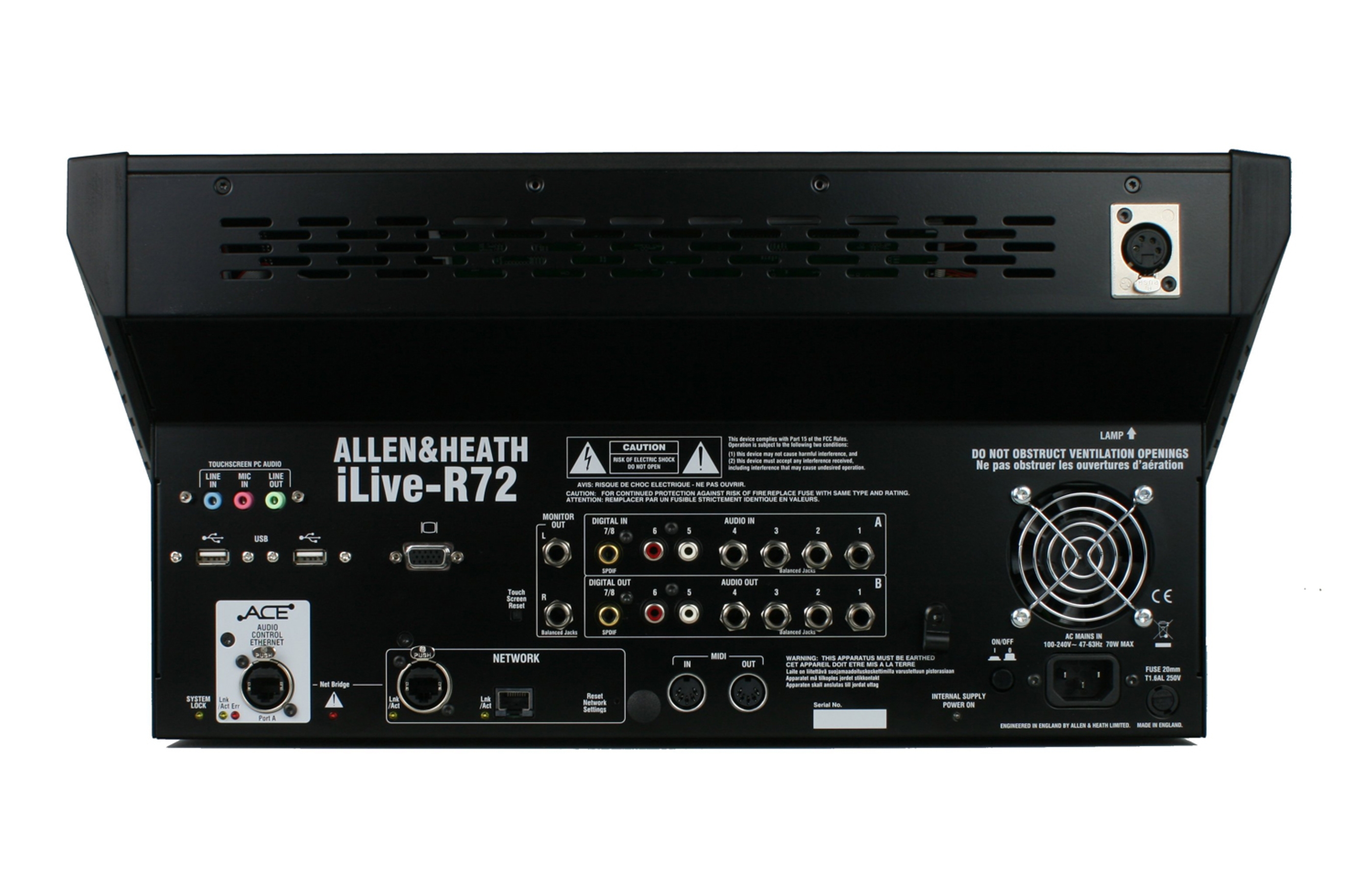 Allen & Heath iLive-R72 — Rear I/O