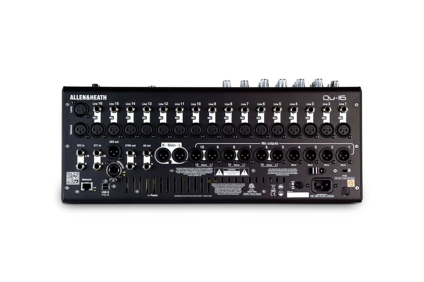 Allen & Heath Qu-16 — Face arrière