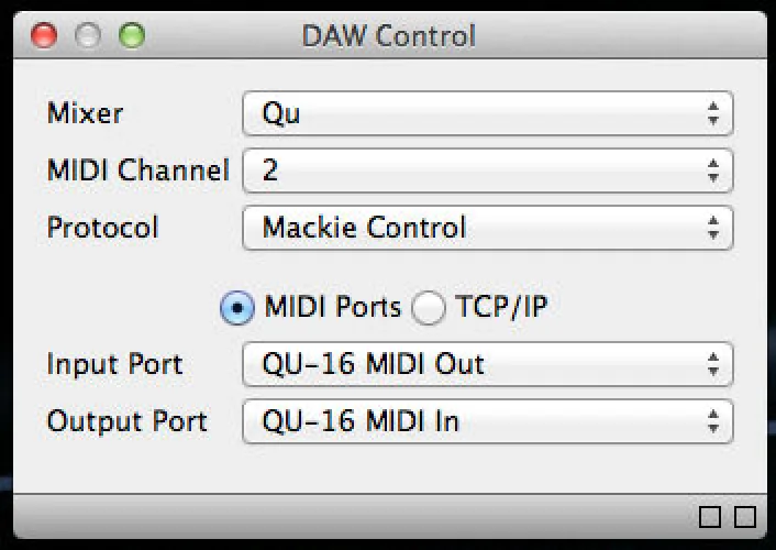 Allen & Heath DAW Control — capture d’écran