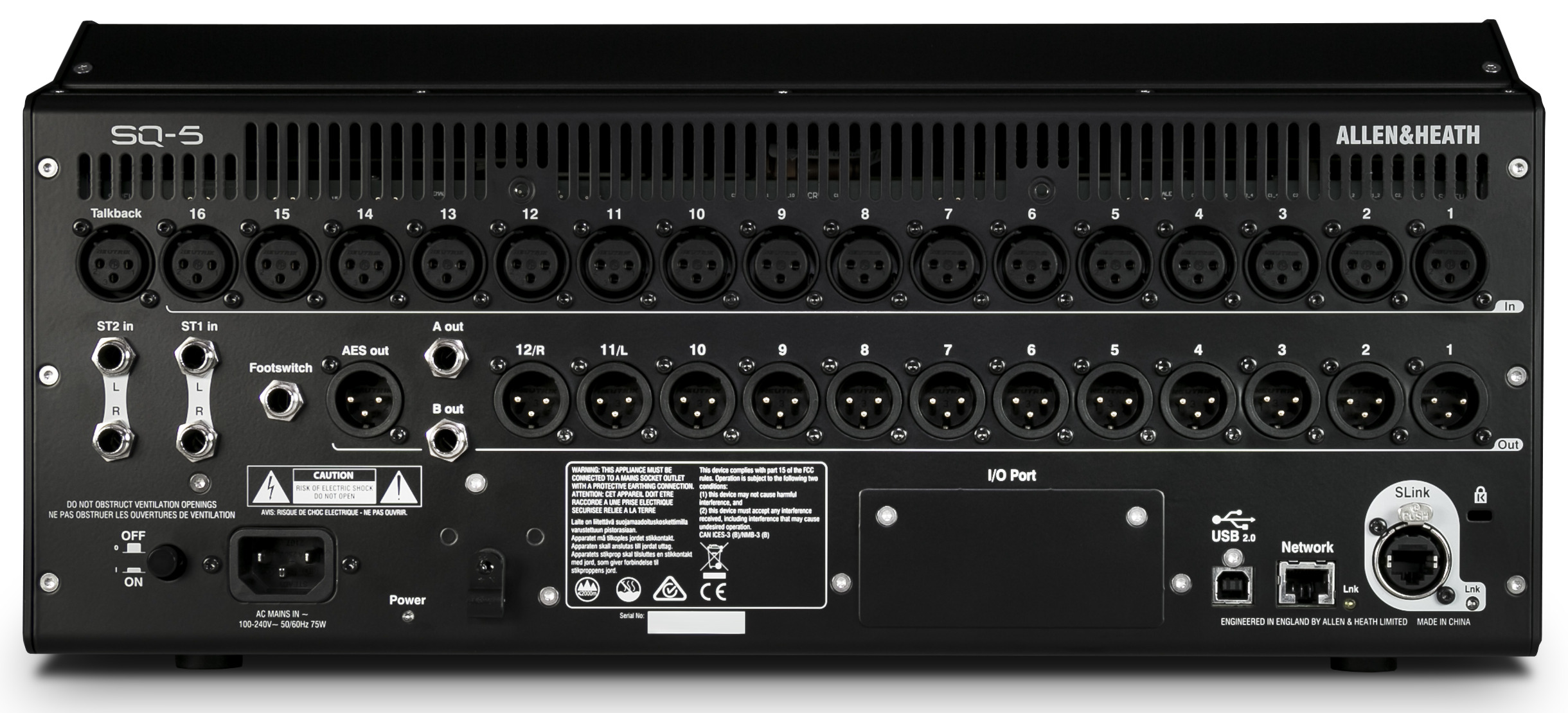 Allen & Heath SQ-5 — Rear I/O