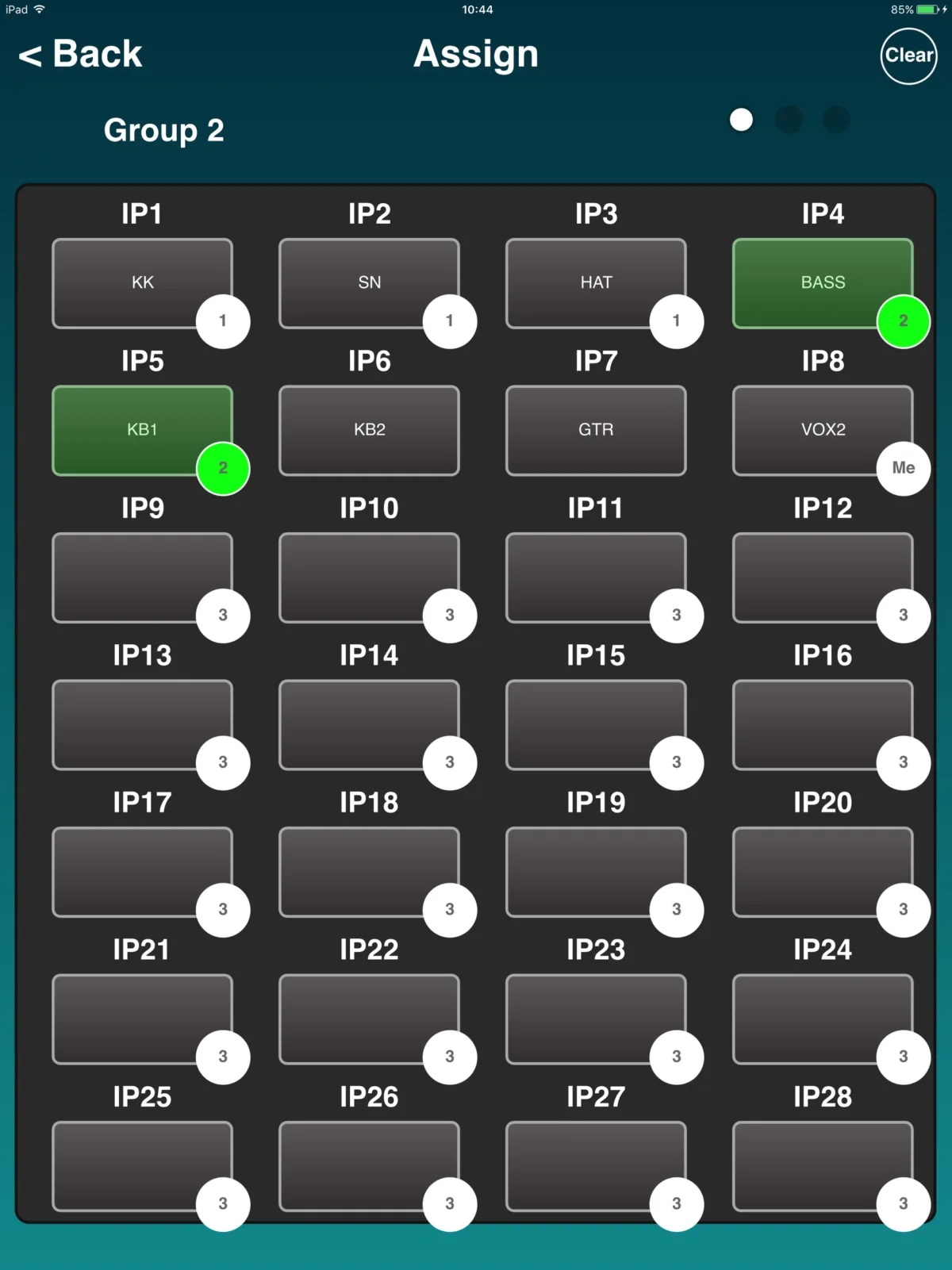 SQ4You on iPad: input-to-group assignment