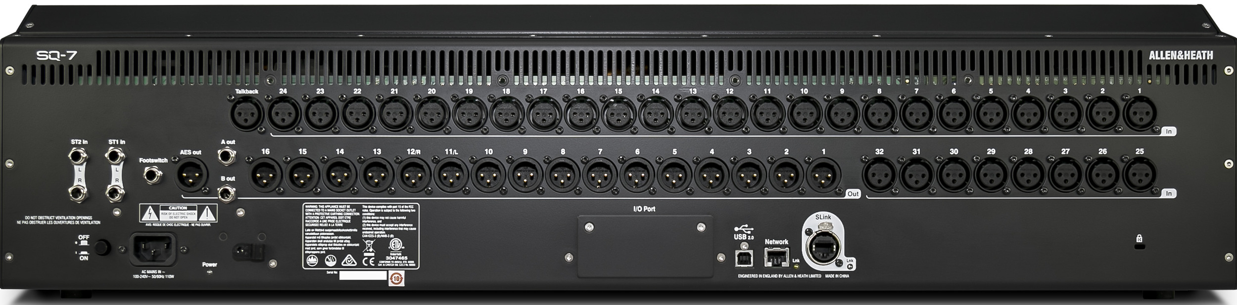 Allen & Heath SQ-7 — Rear I/O