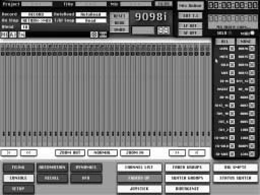 Supertrue V4 sur 9098i, vue des faders automatisés