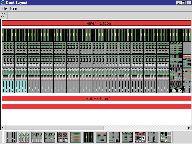 DFC Gemini Encore screen: Desk Layout, graphic placement of the surface modules