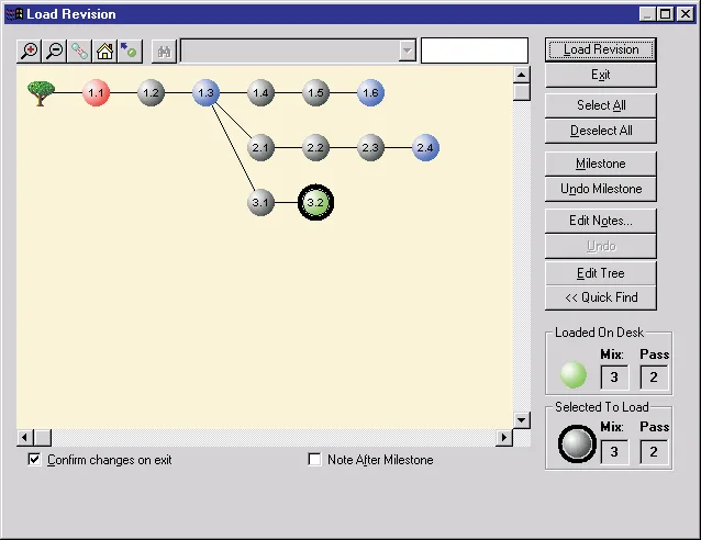 DFC Gemini Encore screen: Automation Mix/Pass tree
