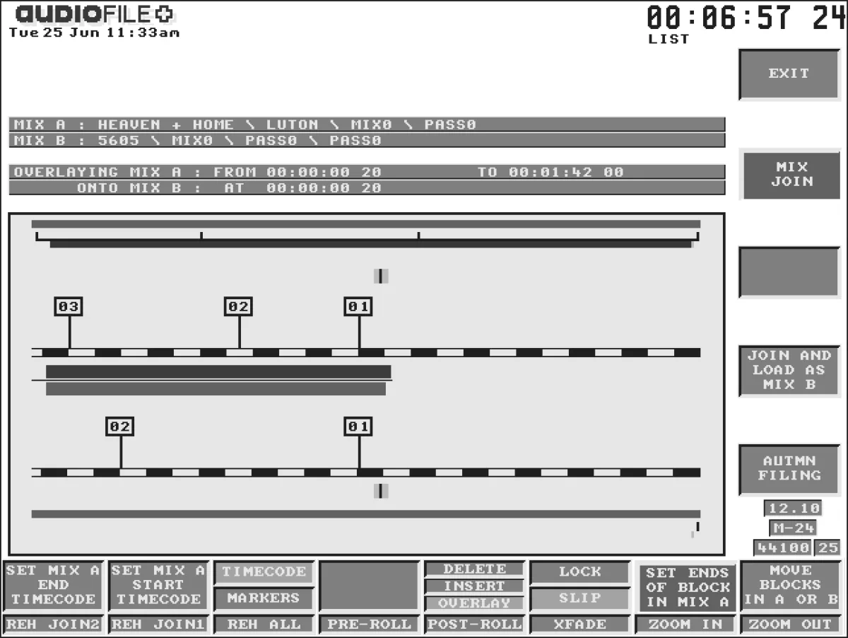 Logic 3, automation Mix Join page, graphic join of two mixes, manual screenshot, enlarged x2