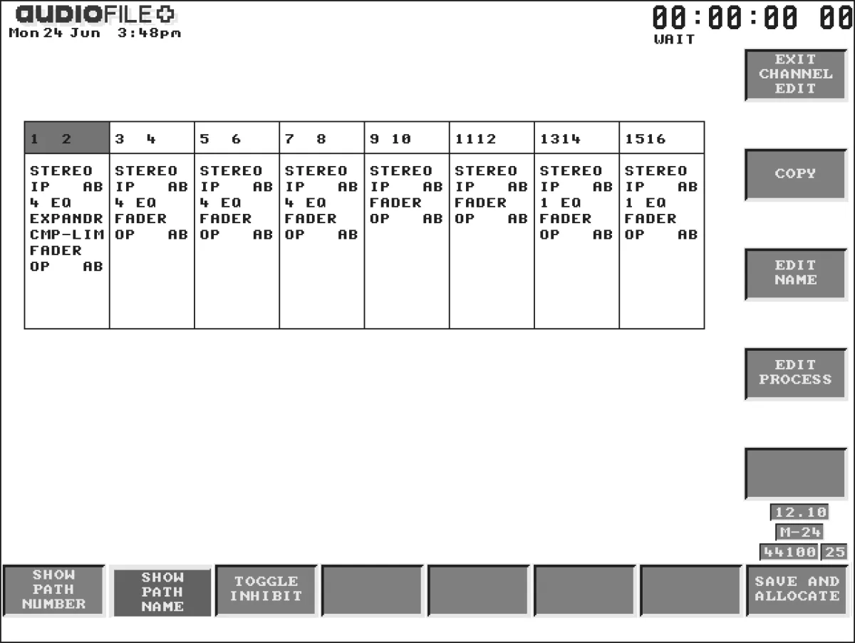 Logic 3, Channel Edit page, processing chain of each channel, manual screenshot, enlarged x2