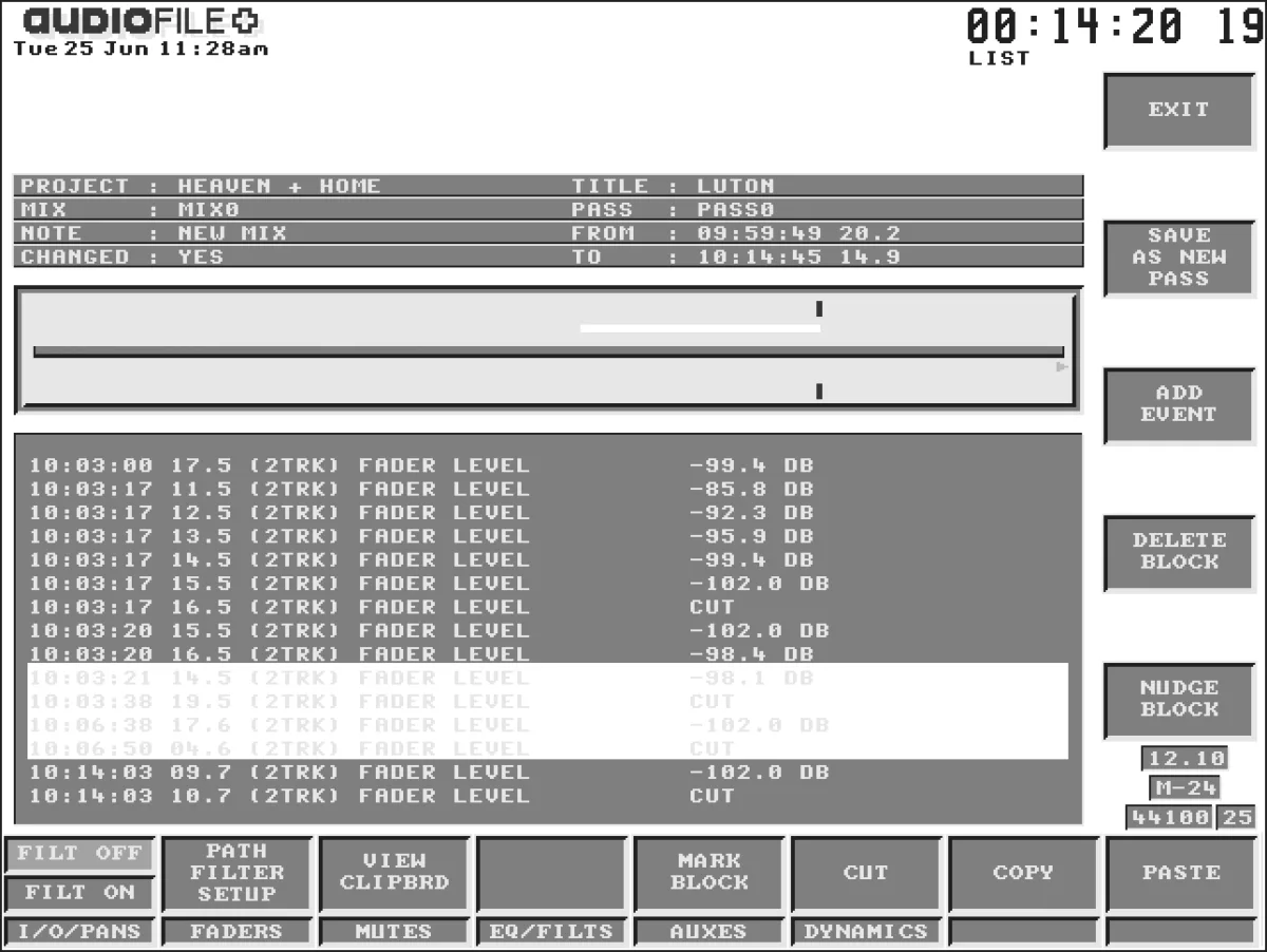 Logic 3, automation event list of the current mix, manual screenshot, enlarged x2