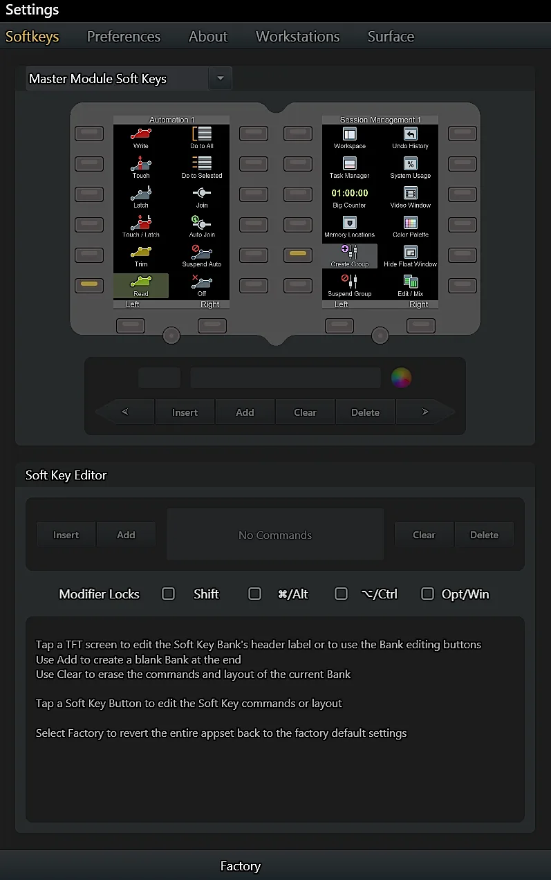 S6, Soft Key Editor default screen (Fig. 48)