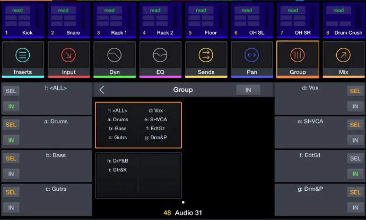 Pro Tools | Control groups (capture from the Pro Tools | Control guide)