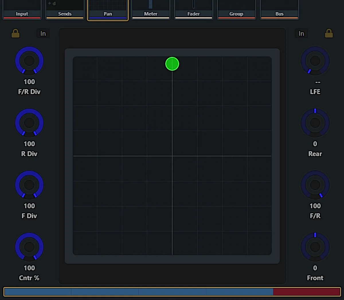 S6, Surround panner on the touchscreen (Fig. 32)