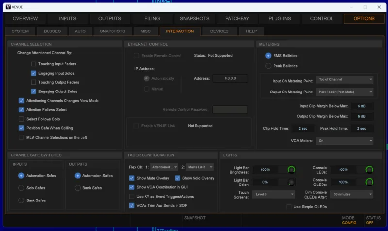 VENUE Standalone Software screenshot