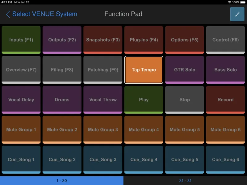 VENUE Function Pad screenshot
