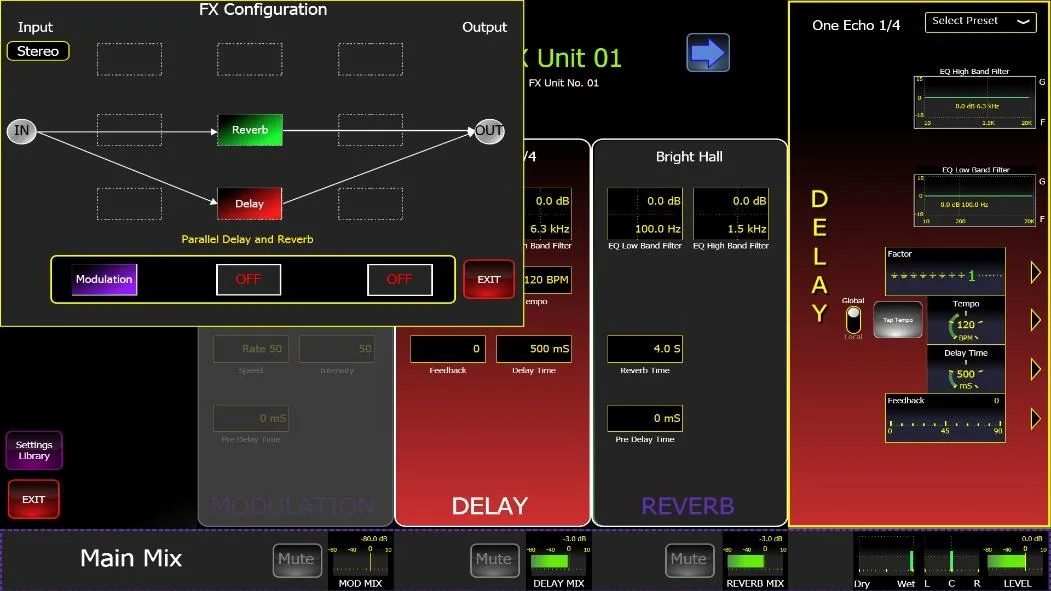 CDC five touchscreen. FX build page (FX Configuration)