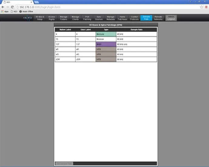 H2O (Hydra2 Organiser) — capture d’écran