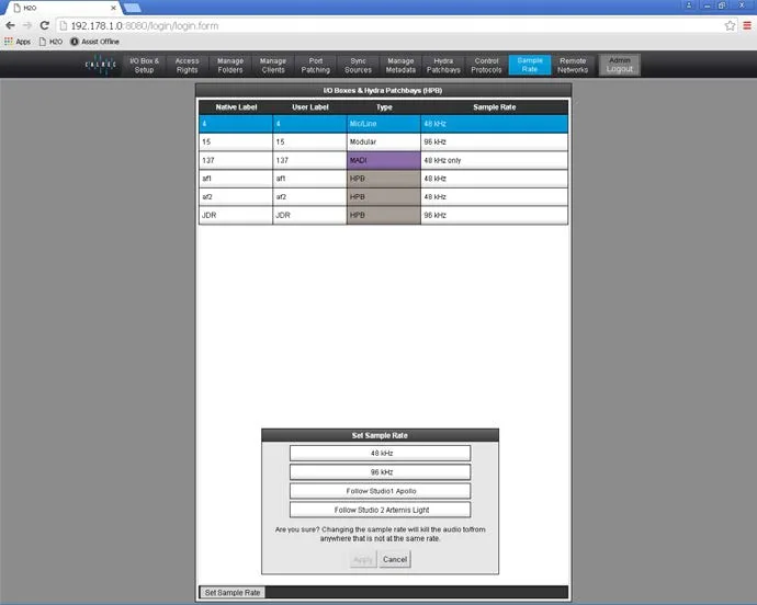 H2O (Hydra2 Organiser) — capture d’écran