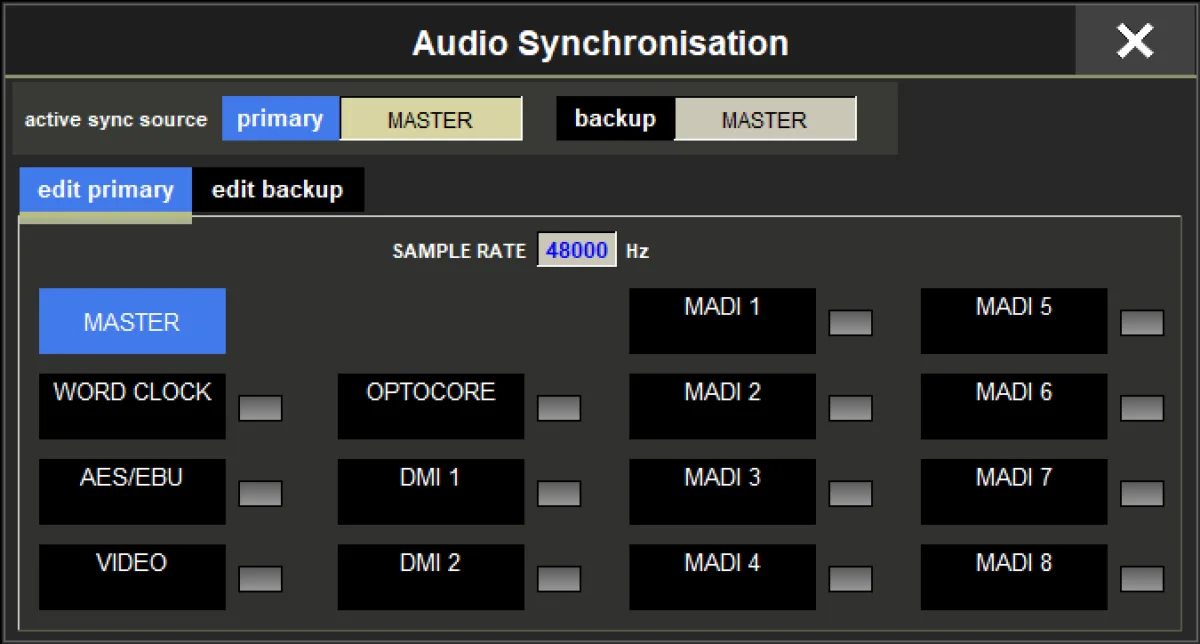 Fenêtre Audio Synchronisation de la Quantum852