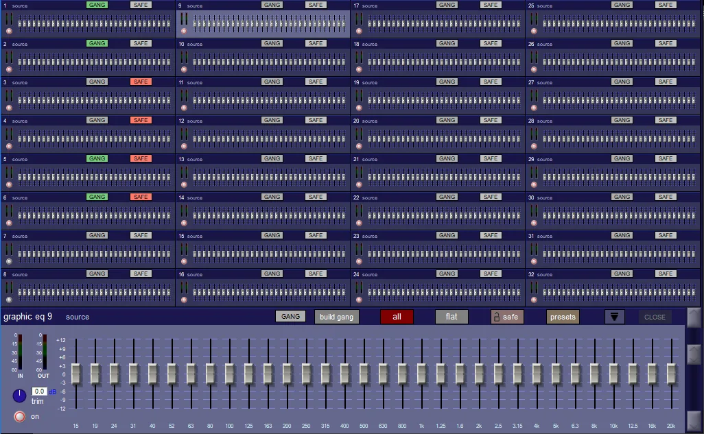 SD software graphic EQs: GEQ overview and an open 32-band graphic EQ