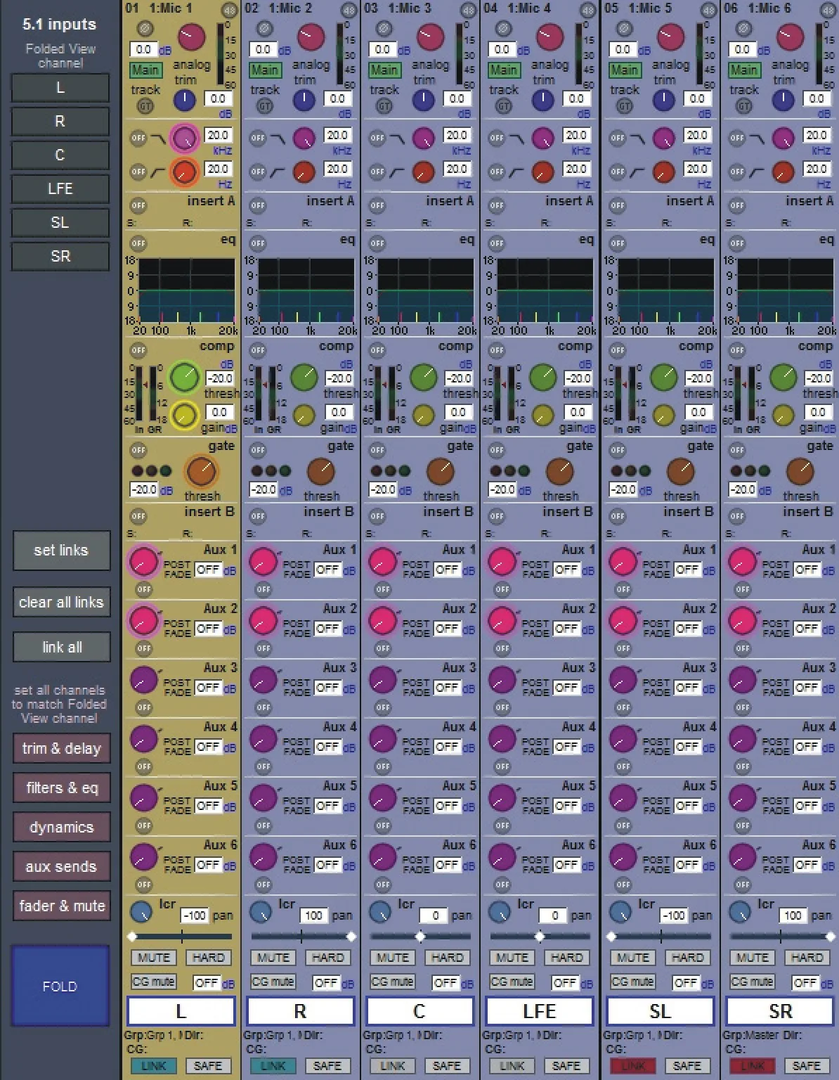 SD12 Multi-Channel (5.1) unfolded on screen